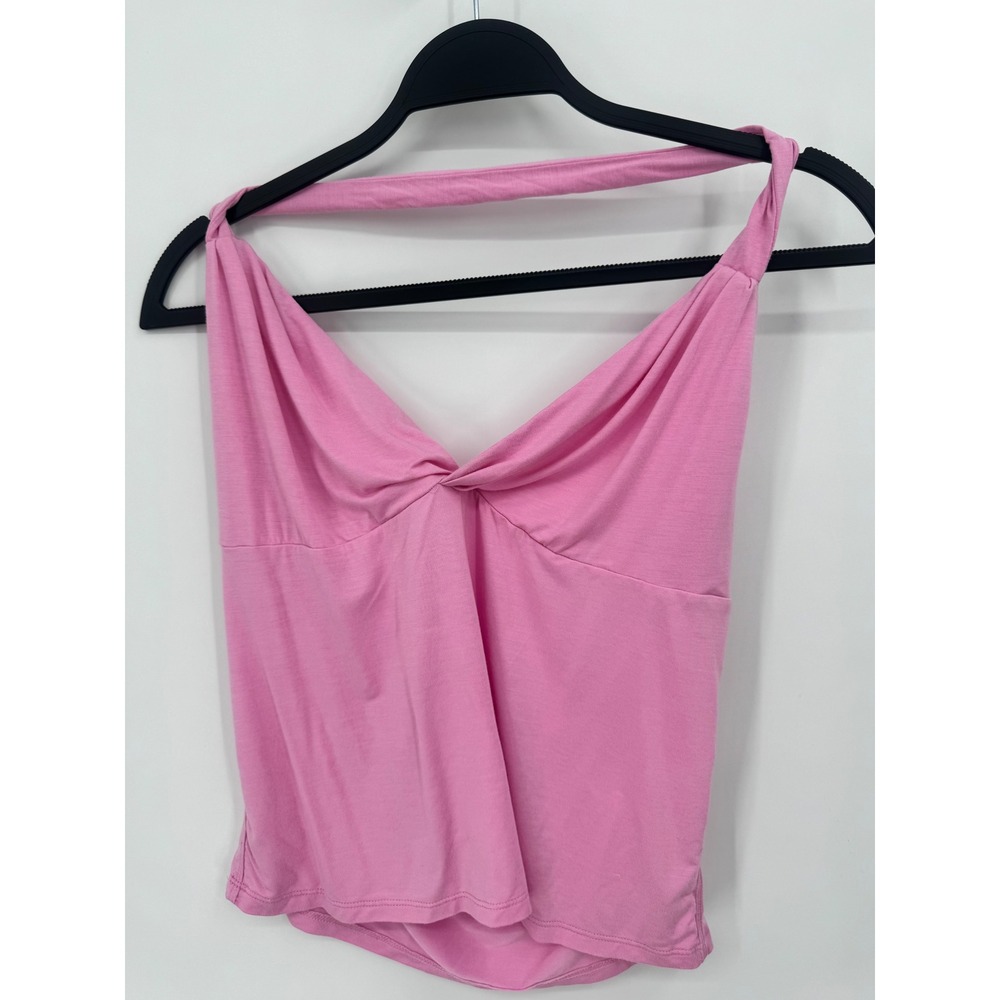 Intimately Free People Halter Top Women Large Pink‎ Twist Front Modal Stretch